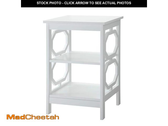 Lot 74-12804066 - Convenience Concepts Omega 15.75 in. (W.) White 23.75 in.(H) Square Wood End Table with Shelves - UN...