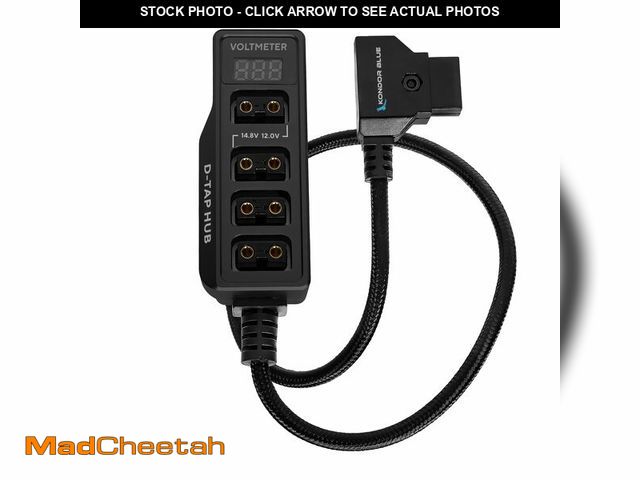 Lot 74-12713818 - KONDOR BLUE | 12V Metal D-Tap Hub Voltmeter 4 Way Port Power Tap Splitter (1/4Ã¢â¬Â-20 Threads) fo...