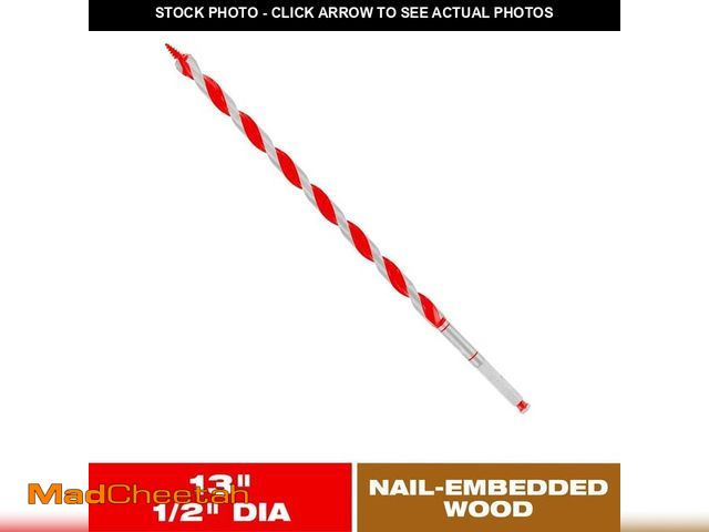 Lot 74-13779122 - DIABLO 1/2 in. x 13 in. High Carbon Steel Auger Drill Bit for Wood and Nail-Embedded Wood - UNUSED