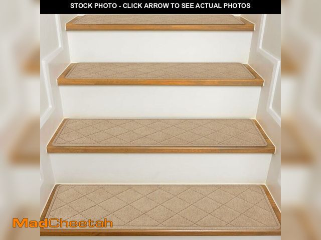 Lot 74-14302517 - Stair Treads for Wooden Steps Indoor, 15 Pack 9" X 36" Non Slip Carpet Stair Treads with Reusable Ad...
