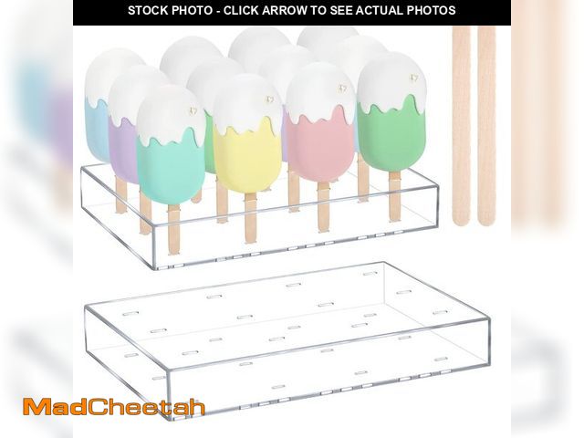 Lot 74-14426549 - Gejoy 2 Pcs Acrylic Cakesicle Stand Display with 100 Wood Sticks - USED