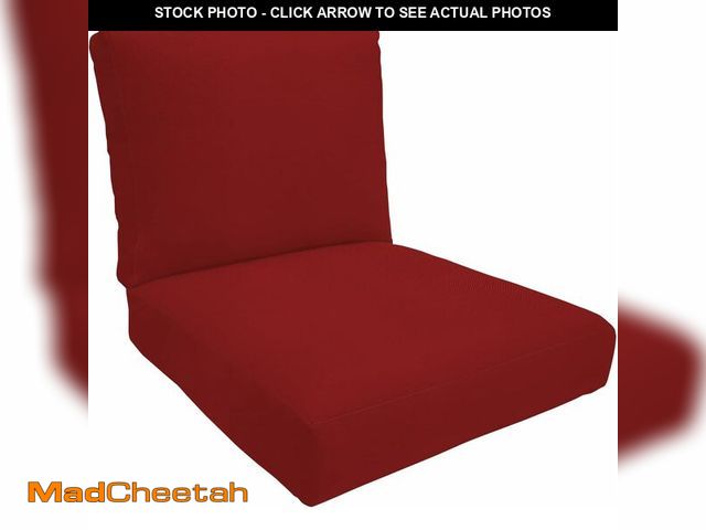 Lot 74-14349386 - Eddie Bauer Home Deep Seating Outdoor Lounge Cushion, Knife Edge, 24" X 26" X 5", Canvas Jockey Red ...