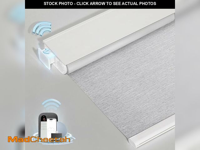 Lot 74-13733854 - MANSNIX Smart Motorized Blinds with Remote, Cordless No-Drill Automatic Roller Shades, Blackout Elec...