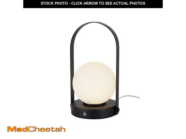 Lot 74-14598441 - Alsy 9.8 in. Black Contemporary Rechargeable 3CCT Integrated LED Globe Lamp with Handle 24382-000 - ...