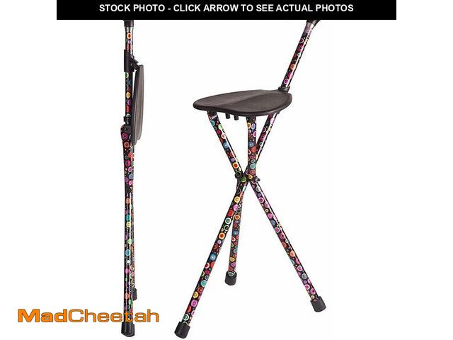 Lot 74-12760530 - Switch Sticks Walking Stick, Walking Cane, Cane Chair, Quad Cane and Folding Cane with Seat is 34 In...