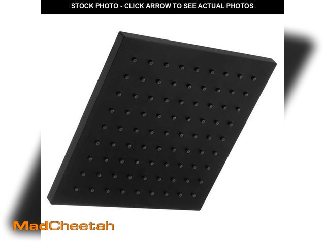 Lot 74-13062019 - Glacier Bay Modern 1-Spray Pattern 8.8 in. Single Wall Mount Fixed Shower Head in Matte Black - UNUS...