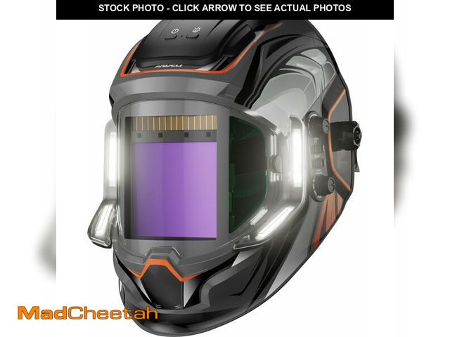Lot 74-12450430 - ANDELI Welding Helmet with 4 LED Light, Panoramic Large Viewing Screen 3.94"X3.74" True Color Auto D...