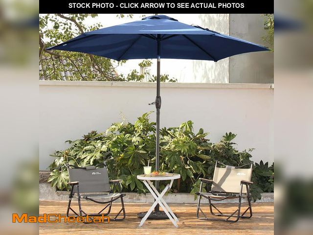 Lot 74-14435272 - Autlaycil 9ft Navy Blue Outdoor Patio Umbrellas, Sturdy Ribs with Tilt and Crank for Table Garden Ma...