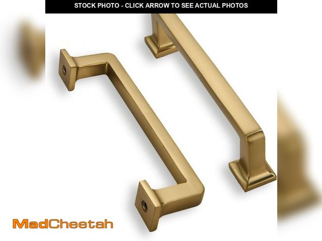 Lot 74-12328145 - (MISSING 2 PULLS) khtumeware  Brushed Brass Cabinet Pulls, 3-3/4 Inch(96mm) Hole Centers Cabinet Han...