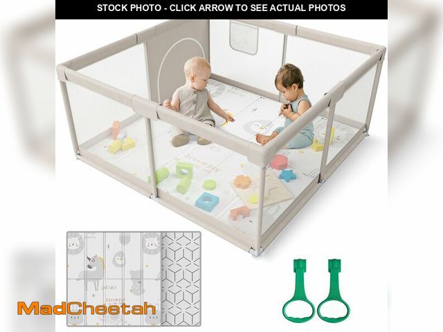 Lot 74-13042532 - ZEEBABA Baby Playpen with Mat, 47x47inch Playpen for Babies and Toddlers, Small Baby Play Pens, Play...
