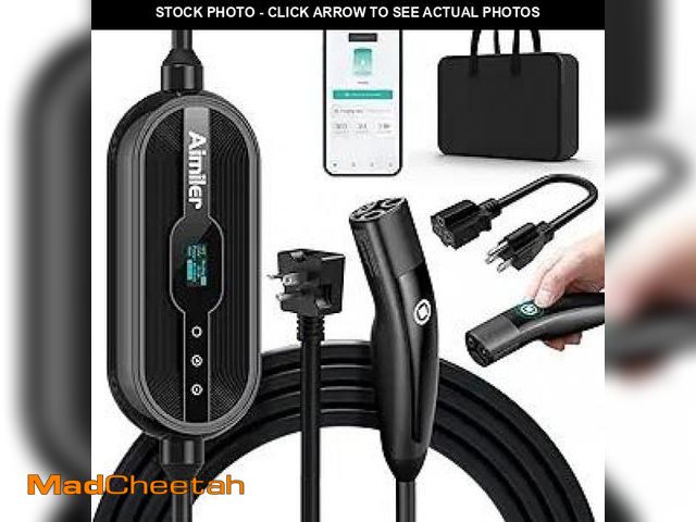 Lot 74-12077091 - AIMILER Level 1/2 Tesla Charger(WIFI APP/Plug-play), 16A, 25ft Cable ETL Certified, 240V NEMA 6-20P ...