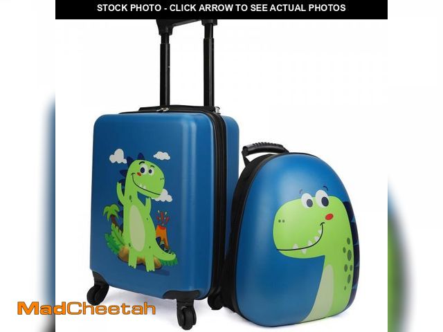 Lot 74-12493372 - Dinosaur Kid's Luggage Set for Boys, 18" Hardside Kids Suitcase with Spinner Wheels, Toddler Carry o...