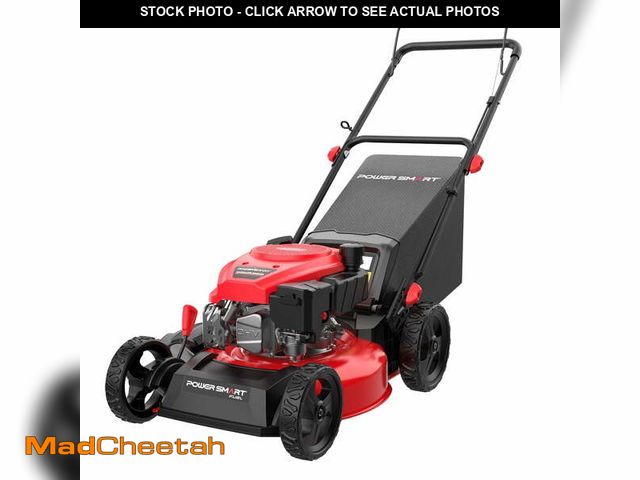 Lot 74-14603585 - PowerSmart 18" 144CC Gas-Powered 3-in-1 Walk Behind Lawn Mower â Easy Start, Foldable, Ideal for Y...