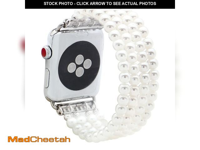 Lot 74-14210242 - KAI Top Compatible for Apple Watch Band 44mm 45mm 46mm 49mm 42mm(S3/2/1), Pearl Beaded Elastic Stret...