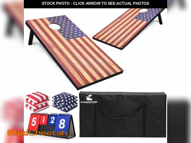 Lot 74-14348473 - 4x2 Ft Cornhole Boards Set, Premium Regulation Size Cornhole Boards with 8 All-Weather Bean Bags, Ca...