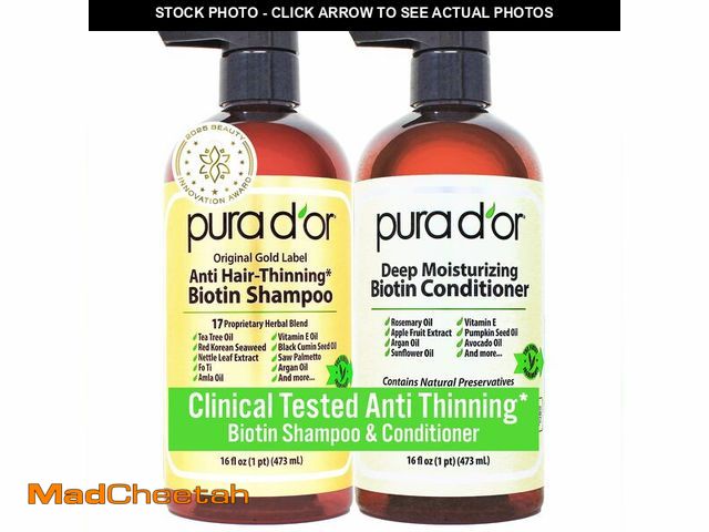 Lot 74-12704983 - PURA D'OR Anti-Thinning Biotin Shampoo &amp; Deep Moisturizing Conditioner Original Gold Label Set (...