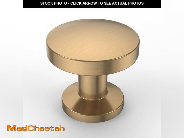 Lot 74-14377804 - Amerdeco 10 Pack Champagne Bronze Cabinet Knobs Single Hole Cabinet Pulls Round Kitchen Cabinet Knob...