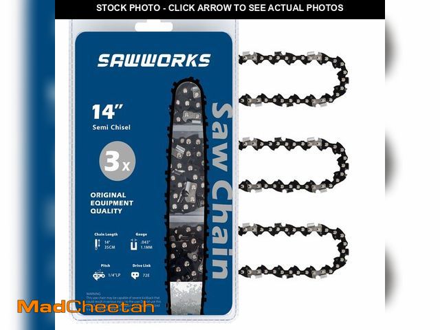 Lot 74-12697471 - 3-Pack Stihl 14 Inch Pole Saw Chain, 1/4" Pitch .043" Gauge 72 Drive Links, Chainsaw Chain for 71PM3...