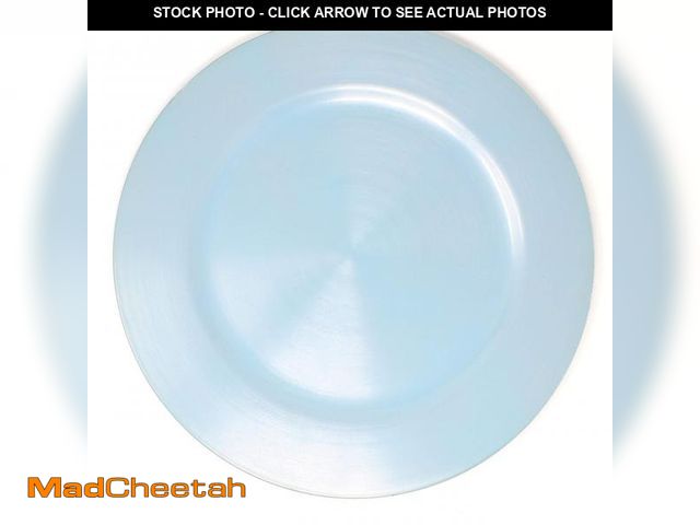 Lot 74-12118520 - Ms Lovely Metallic Foil Charger Plates - Set of 6 - Made of Thick Plastic - Light Blue - UNUSED