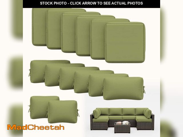 Lot 74-14344439 - WNP 26 in. x 26 in. x 5 in. (14-Piece) Deep Seat Outdoor Sectional Cushion Set Waterproof Replacemen...
