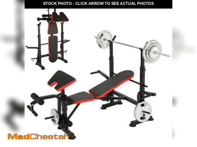 Lot 74-12252243 - VIBESPARK Adjustable Weight Bench 600lbs 6-in-1 Foldable Workout Bench Set with Barbell Rack &amp; L...