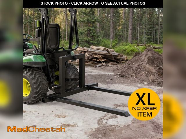 Lot 74-12821352 - YINTATECH 50" 3 Point Pallet Forks,1500lbs Capacity Adjustable Width Range(28"-45") Pallet Fork Atta...