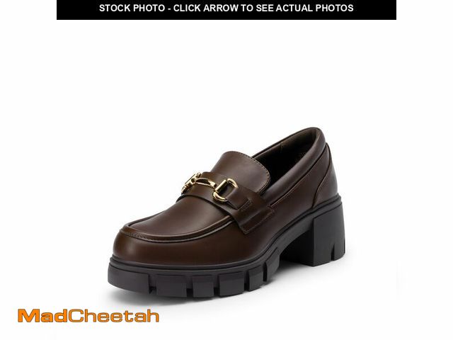 Lot 74-13714081 - DREAM PAIRS Loafers for Women Platform Chunky Loafers Slip On Casual Shoes,Size 7,Brown,SDLS2321W - ...