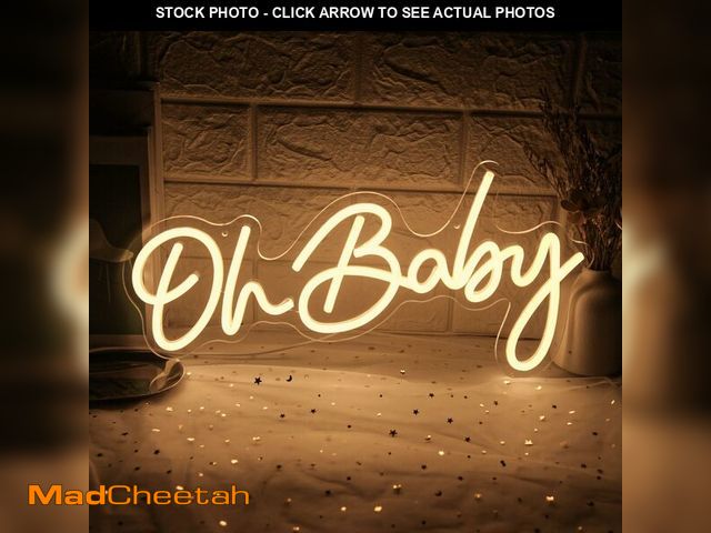 Lot 74-13952951 - Oh Baby Neon Sign for Backdrop, Baby Shower LED Neon Lights for Wall Decor Dimmable Light Up Sign fo...