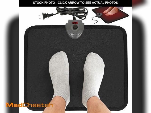 Lot 74-13570148 - Hodeamy Heated Floor Mat Under Desk for Foot Warmer - Wider 110V Adjustable Temperature Electric Hea...