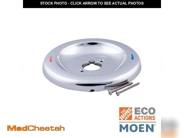 Lot 74-12681412 - )MISSING HARDWARE )MOEN Posi-Temp Plastic Escutcheon Plate - USED