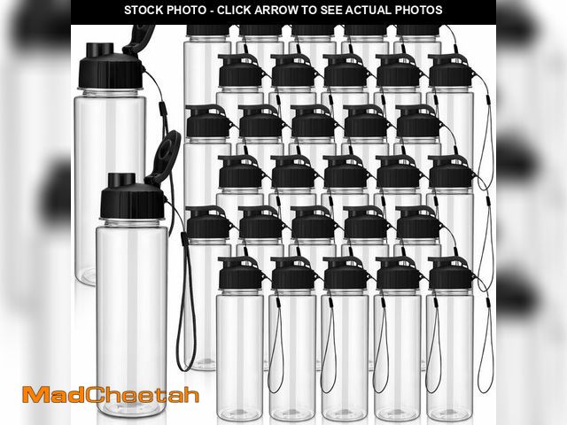 Lot 74-13717213 - Maxcheck 30 Pieces Water Bottle Bulk 17 oz Plastic Sports Water Bottles Bulk with Handle Strap Light...