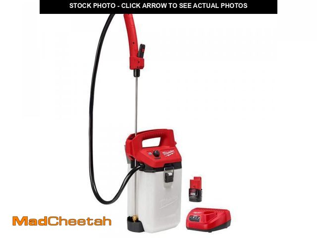 Lot 74-12413101 - (MISSING BATTERY,CHARGER ) Milwaukee M12 12-Volt 2 Gal. Lithium-Ion Cordless Handheld Sprayer Kit wi...