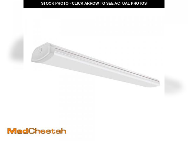 Lot 74-12389991 - Commercial Electric 1-Pack 4 ft. 3600 Lumens LED Ceiling Wraparound Light 120V Hardwire Garage Laund...