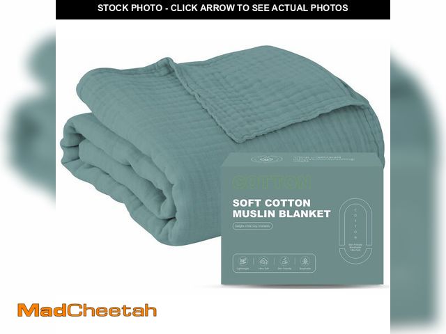 Lot 74-12970920 - Cosy Family 4 Layer Muslin Bed Blanket - Breathable and Lightweight Gauze Boho Blanket for Spring, S...