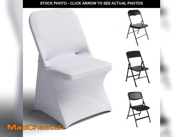 Lot 74-12443487 - Trlyc Spandex Folding Chair Covers 30 Pcs Universal Fitted Stretchy Dining Chair Slipcovers for Wedd...