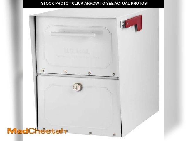 Lot 74-14255236 - Architectural Mailboxes Oasis Classic White, Extra Large, Steel, Locking, Post Mount Parcel Mailbox ...