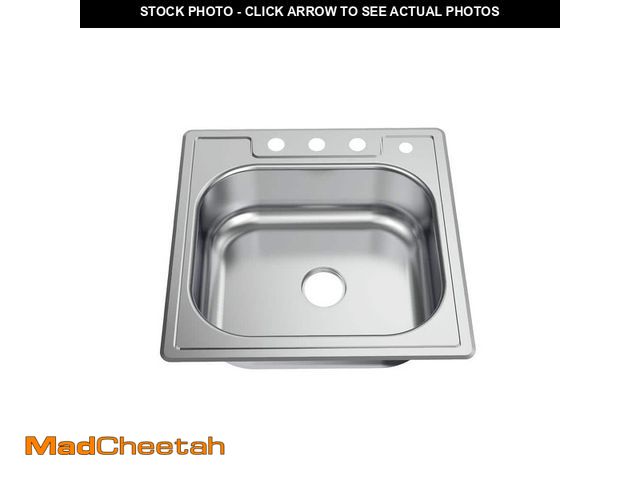 Lot 74-14328211 - Glacier Bay 25 in. Drop-in Single Bowl 22 Gauge Stainless Steel Kitchen Sink - UNUSED