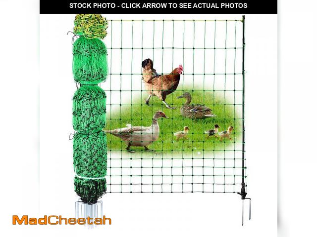 Lot 74-12131822 - ANDMON Electric Poultry Netting, 48" x 164' Electric Fence Netting with Double Spiked Fiberglass Pos...
