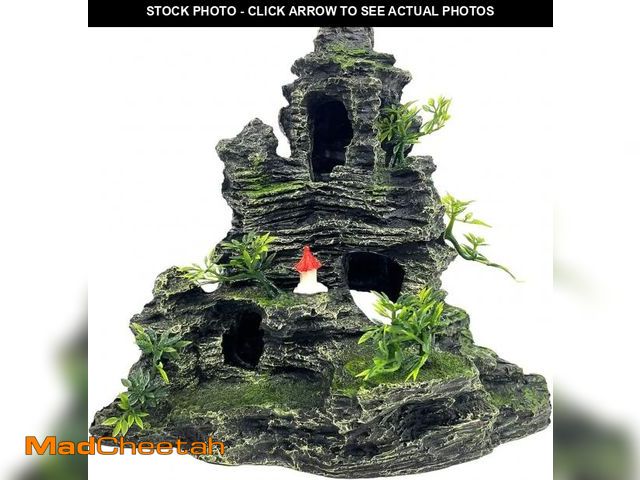Lot 74-12326842 - GOLOMOZ Large Aquarium Decorations Mountain View Stone Ornament Tree Rock Cave Artificial Fish Tank ...