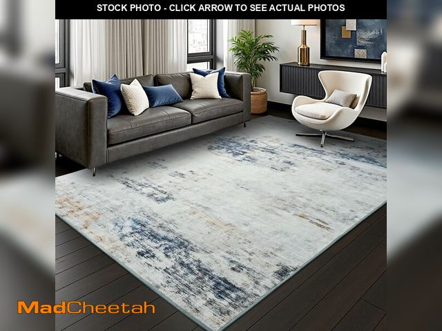 Lot 74-13564381 - Toneed Abstract Area Rug 5x7 Modern Washable Rug Soft Non Slip Rug Low Pile for Bedroom Living Room ...
