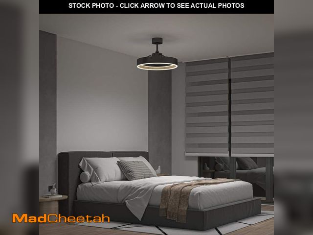 Lot 74-12803958 - Artika Alton 24 in. Indoor Black and Wood 8 Steps CCT 18.7 in. Integrated LED Ceiling Fan with Remot...