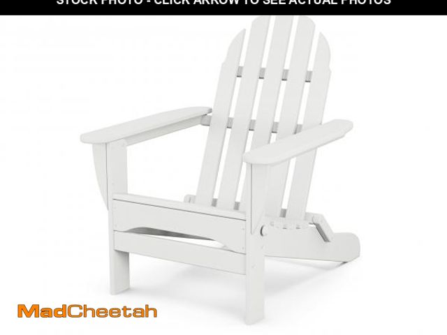 Lot 74-12289363 - POLYWOOD AD5030WH Classic Folding Adirondack Chair, White 35.7 x 29 x 35.7 inches - USED