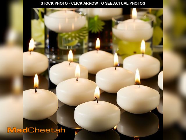 Lot 74-14332831 - Crenovo Floating Candles Dripless, 10-Hour Clean Burn, 3 Inch Unscented Candles for Wedding, Party, ...