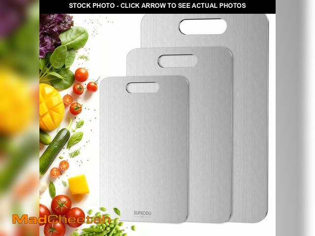 Lot 74-14385897 - Titanium Cutting Board Set of 3, 100% Double-Sided Titanium Cutting Boards for Kitchen, Dishwasher S...