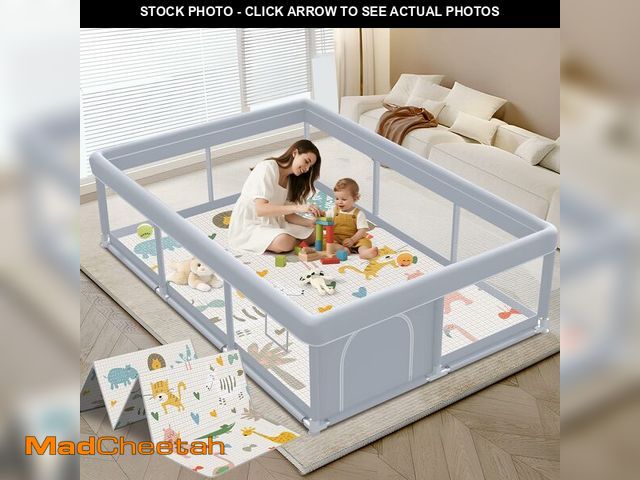 Lot 74-14215429 - XVISHX Baby Playpen with Mat, 74 x 50 Inch Playpen for Babies and Toddlers, Baby Playard for Indoor ...