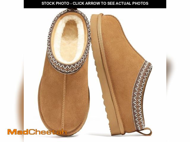 Lot 74-13622445 - bebealy Genuine Suede Fuzzy Slippers for Women Winter Warm House Shoes Cozy Mini Boots for Indoor Ou...