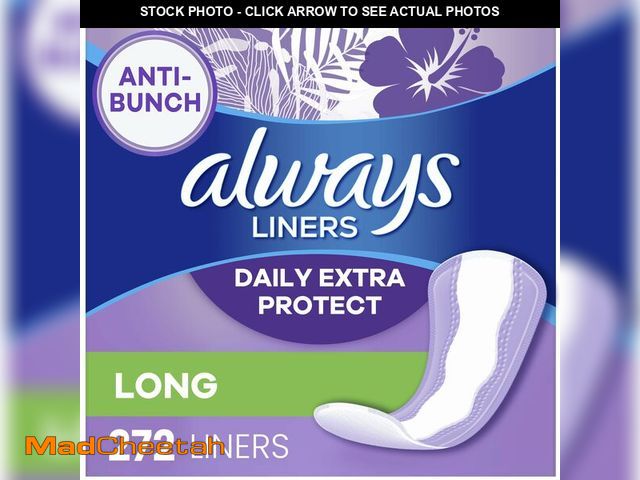 Lot 74-14144428 - Always Panty Liners for Women Anti-Bunch Xtra Protection Daily Liners, Long, Unscented, 136 Count x ...