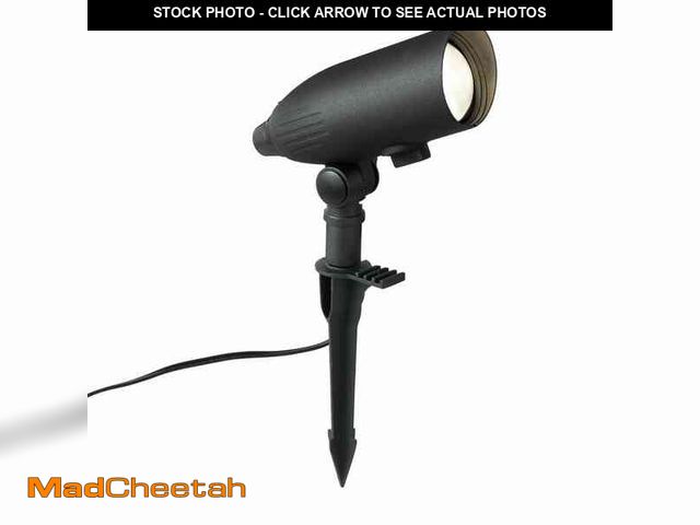 Lot 74-12745757 - Hampton Bay 370/680 Lumen Black Hardwired Low Voltage LED Adjustable Light Color Outdoor Spotlight o...