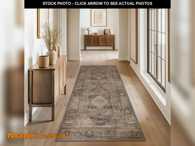 Lot 74-12487334 - DEORAB Runner Rug 2X5 Non Slip Hallway Vintage Rugs, Machine Washable Lightweight Mat for Living Roo...