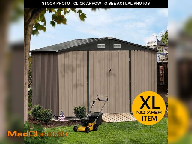 Lot 74-14275032 - Sizzim 10 ft. W x 8 ft. D Metal Storage Shed for Garden and Backyard (73 sq. ft.) - UNUSED